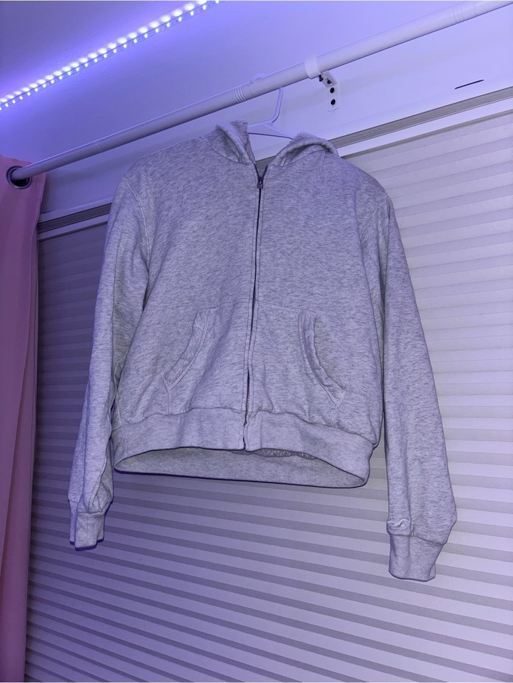Light Gray Hollister Zip-Up Hoodie